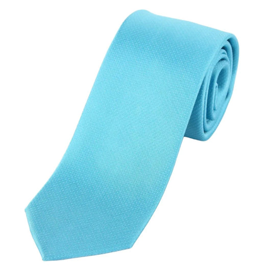 Turquoise Pure Silk Micro Spotted Satin Weave Silk Tie