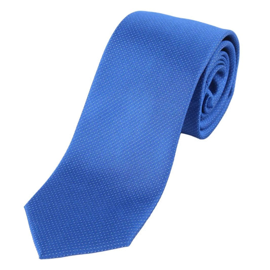 Royal Blue Pure Silk Micro Spotted Satin Weave Silk Tie