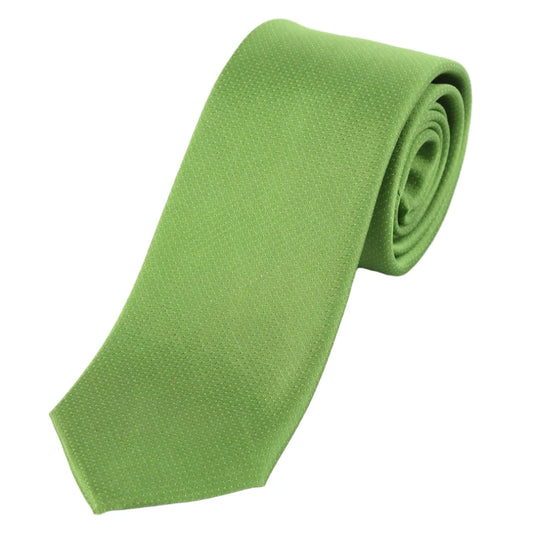 Green Pure Silk Micro Spotted Satin Weave Silk Tie