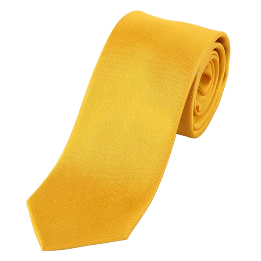 Gold Pure Silk Micro Spotted Satin Weave Silk Tie
