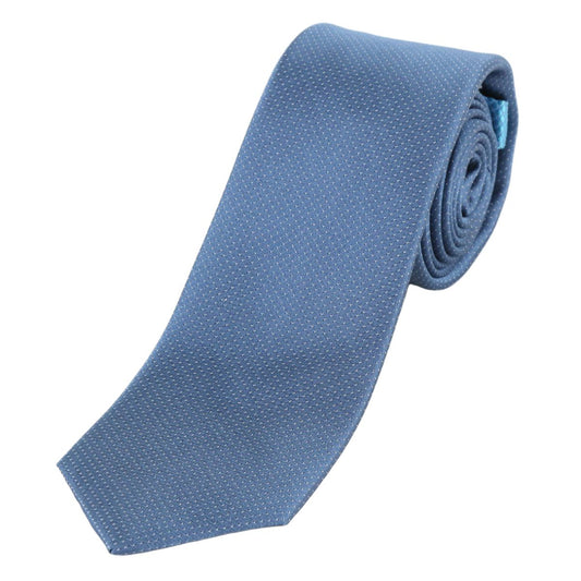 Slate Blue Pure Silk Micro Spotted Satin Weave Silk Tie