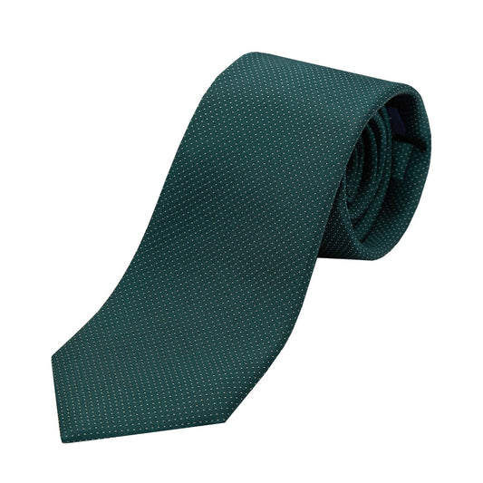 Dark Green Pure Silk Micro Spotted Satin Weave Silk Tie