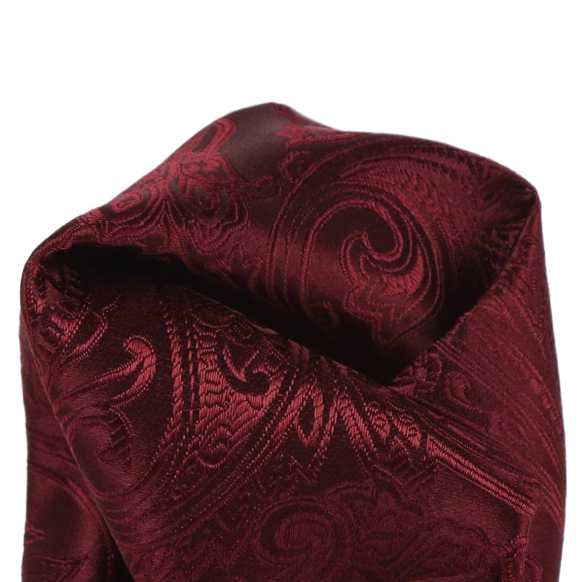 Burgundy Pure Silk Paisley Weave Pocket Square