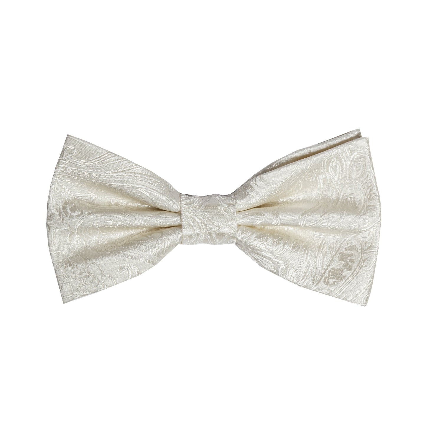 Champagne Pure Silk Paisley Weave Bow Tie