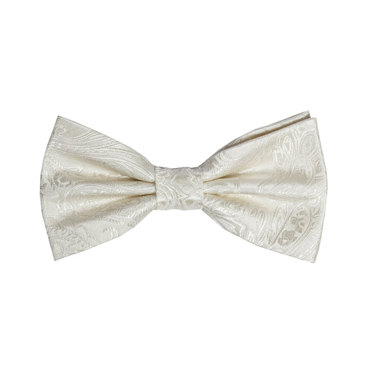 Champagne Pure Silk Paisley Weave Bow Tie