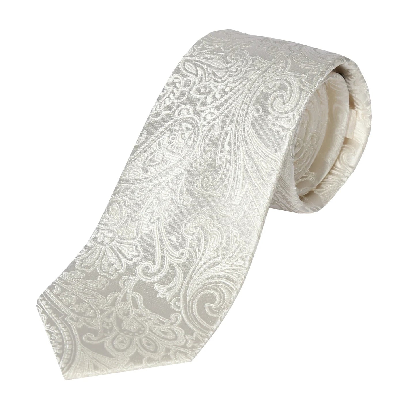 Champagne Pure Silk Paisley Weave Neck Tie
