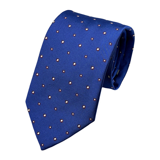 Blue/Magenta Italian Mens Silk Geometric Weave Neck Ties