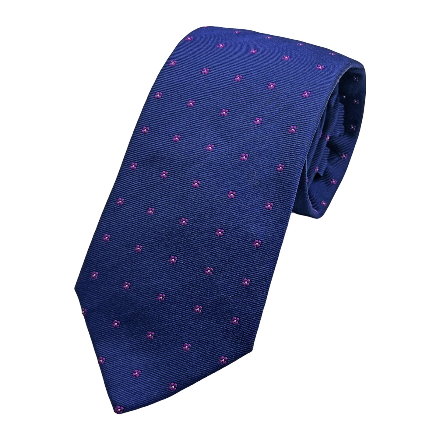 Royal Blue Italian Mens Silk Geometric Weave Neck Tie