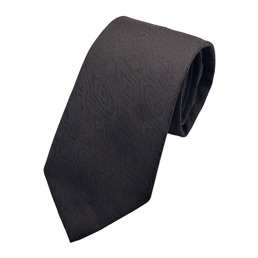Brown Italian Mens Silk Wave Effect Weave Neck Tie