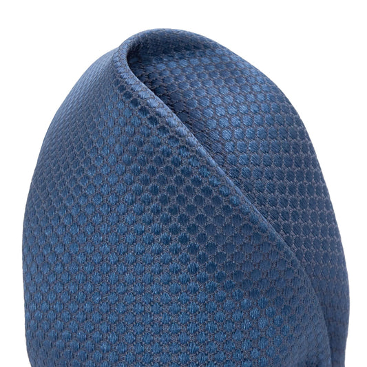Slate Blue Pure Silk Textured Square Weave Pocket Square