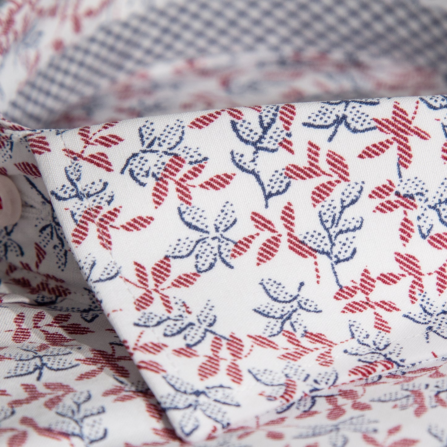 Red Cotton Rich Floral Long Sleeve Shirt
