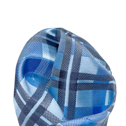Blue/Sky/Navy Luxury Check Weave Pocket Square