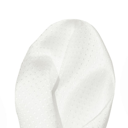 White Luxury Mini Spotted Weave Pocket Square