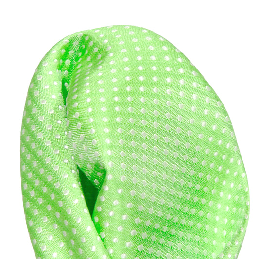 Lime Green/White Luxury Mini Spotted Weave Pocket Square