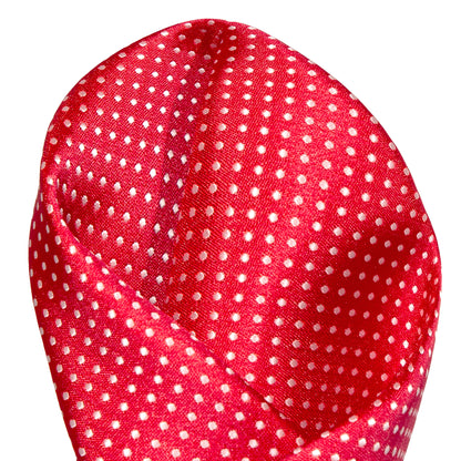 Red/White Luxury Mini Spotted Weave Pocket Square