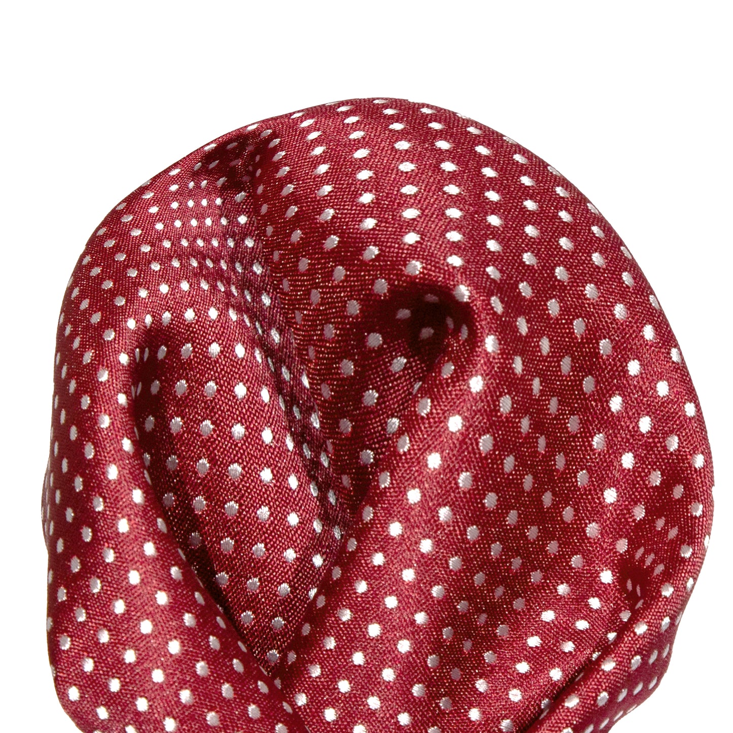 Burgundy/White Luxury Mini Spotted Weave Pocket Square