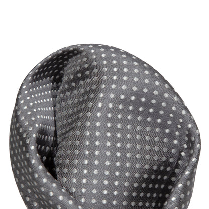 Charcoal/White Luxury Mini Spotted Weave Pocket Square