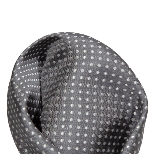 Charcoal/White Luxury Mini Spotted Weave Pocket Square