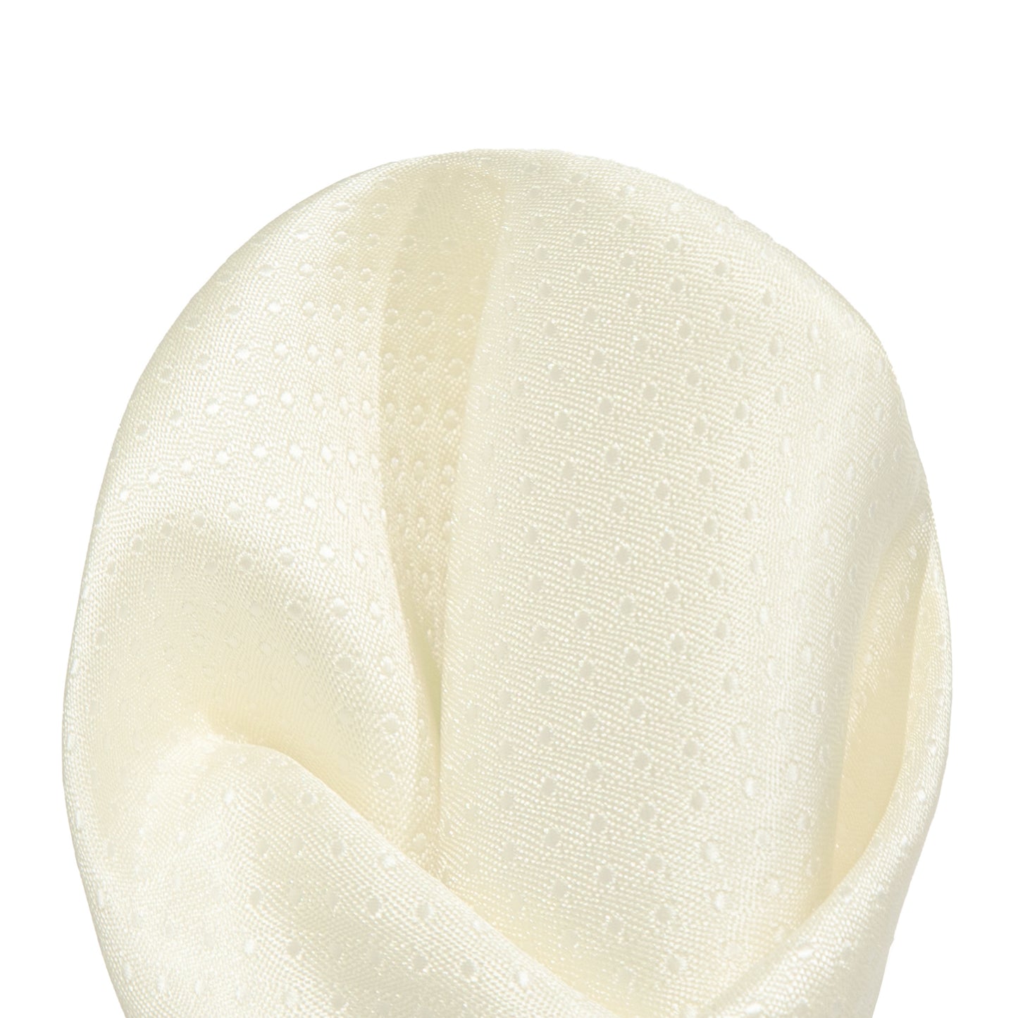 Ivory/White Luxury Mini Spotted Weave Pocket Square