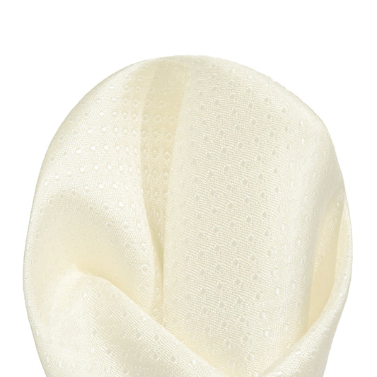 Ivory/White Luxury Mini Spotted Weave Pocket Square