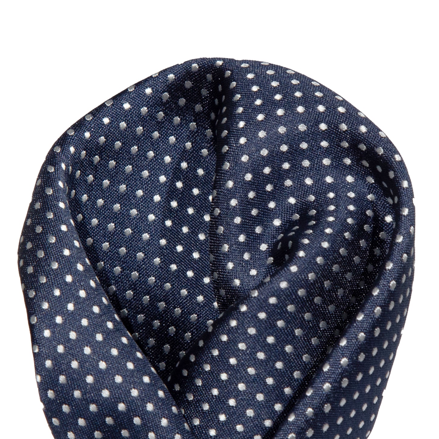 Navy/White Luxury Mini Spotted Weave Pocket Square