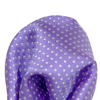 Purple/White Luxury Mini Spotted Weave Pocket Square