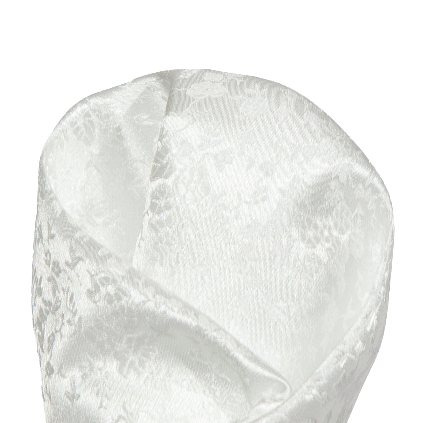 White Luxury Weave Floral Pocket Square
