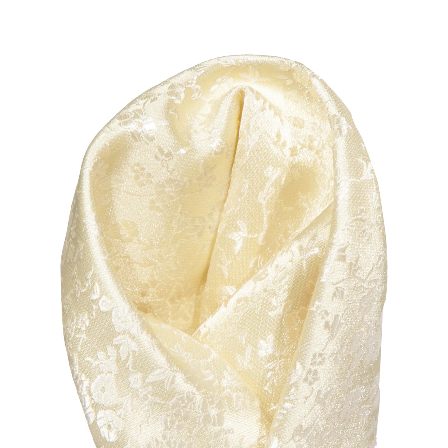 Ivory Luxury Weave Floral Pocket Square