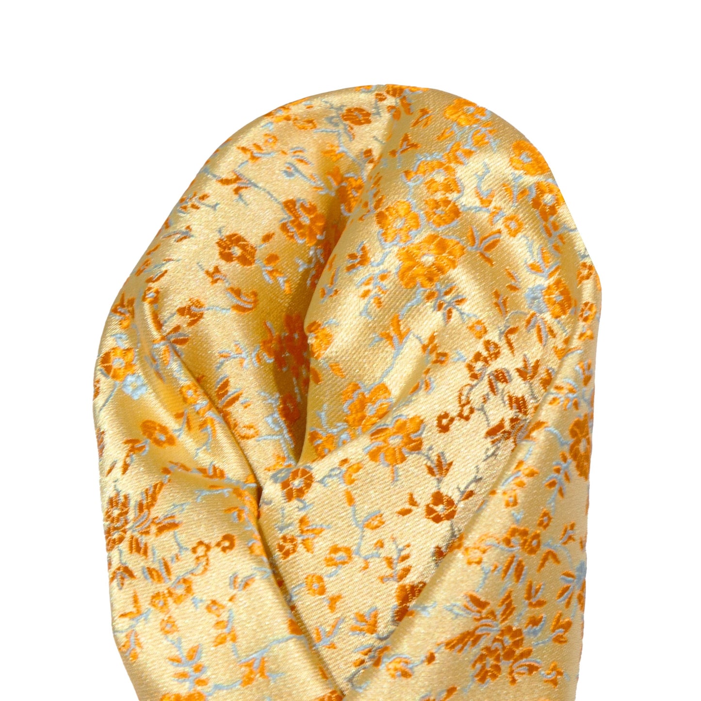 Gold/Orange Luxury Weave Floral Pocket Square