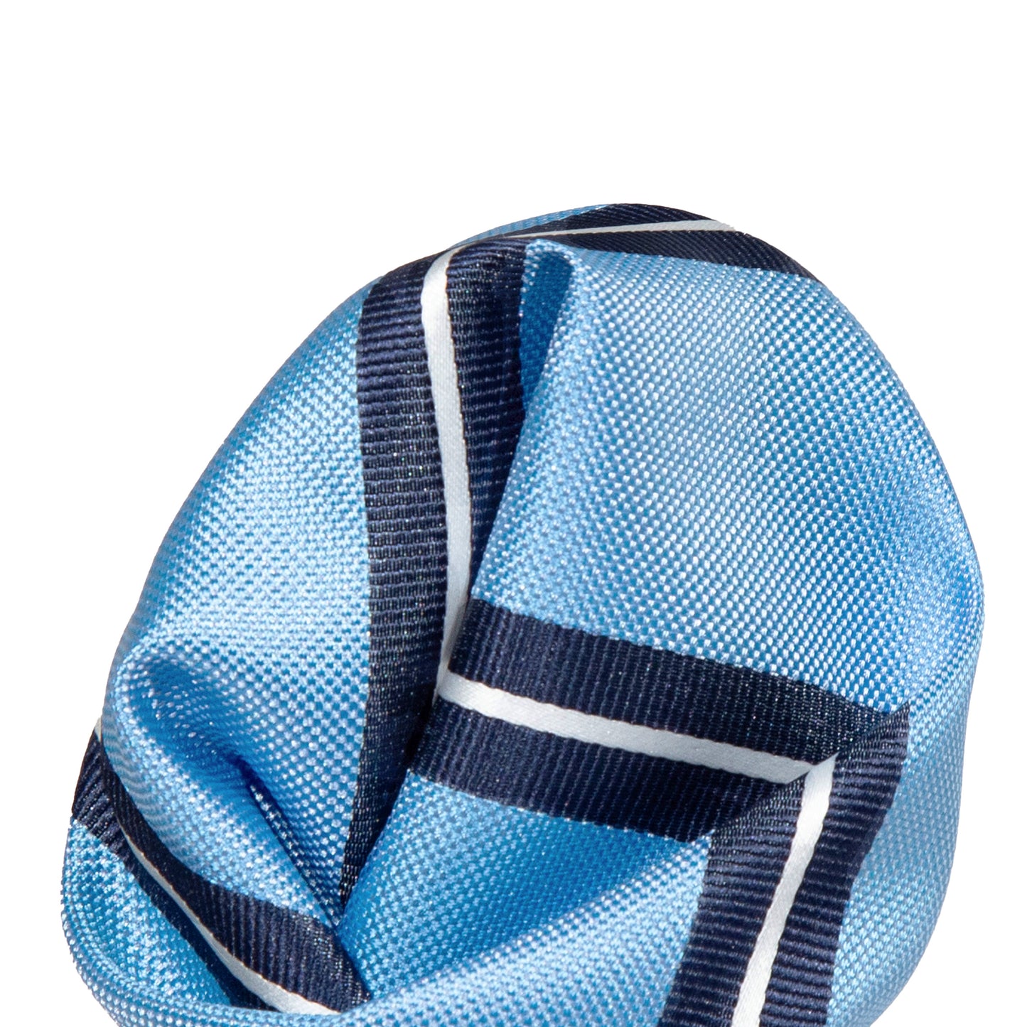 Sky/Navy/White Regimental Striped Weave Pocket Square