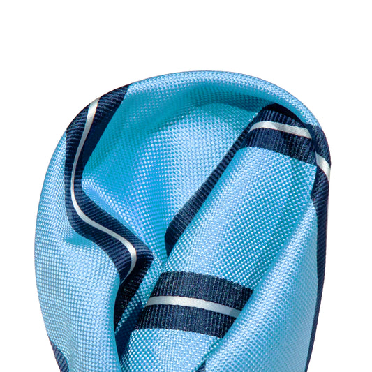 Blue/Navy/White Regimental Striped Weave Pocket Square