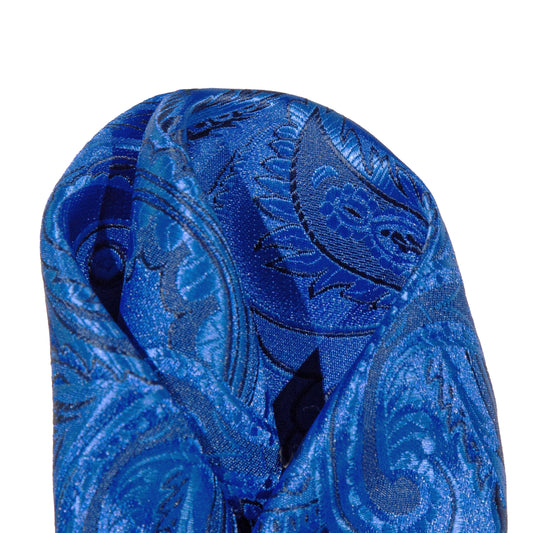 Royal/Blue/Navy Luxury Paisley Weave Pocket Square