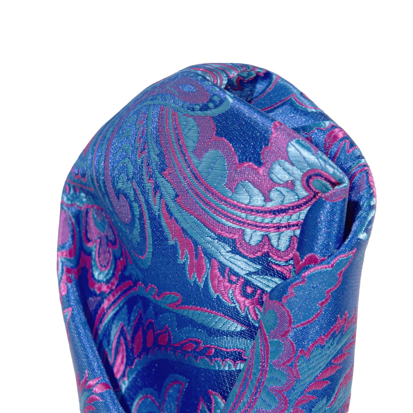 Royal/Sky/Pink Luxury Paisley Weave Pocket Square