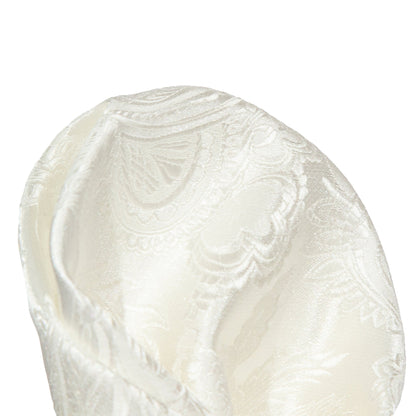 Off White Luxury Paisley Weave Pocket Square