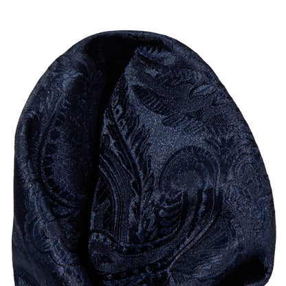 Navy Luxury Paisley Weave Pocket Square
