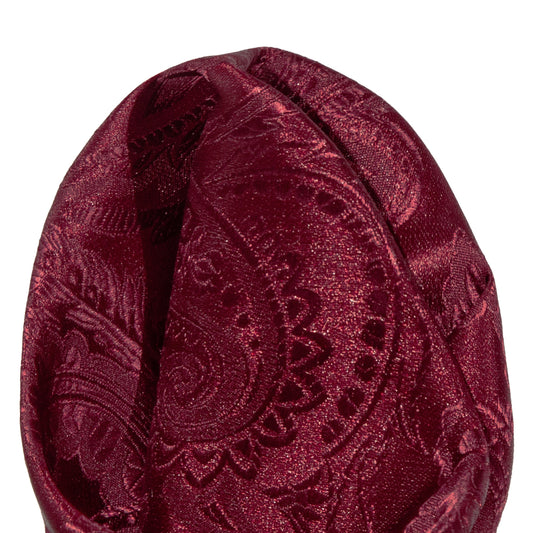 Burgundy Luxury Paisley Weave Pocket Square