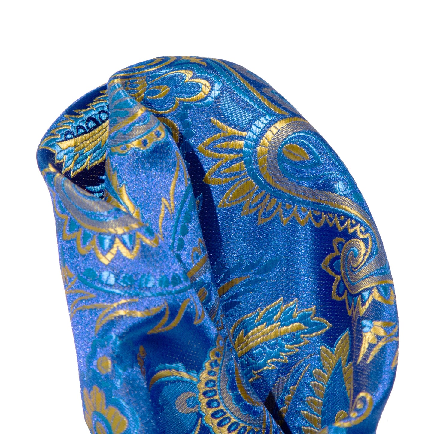Royal/Blue/Gold Luxury Paisley Weave Pocket Square