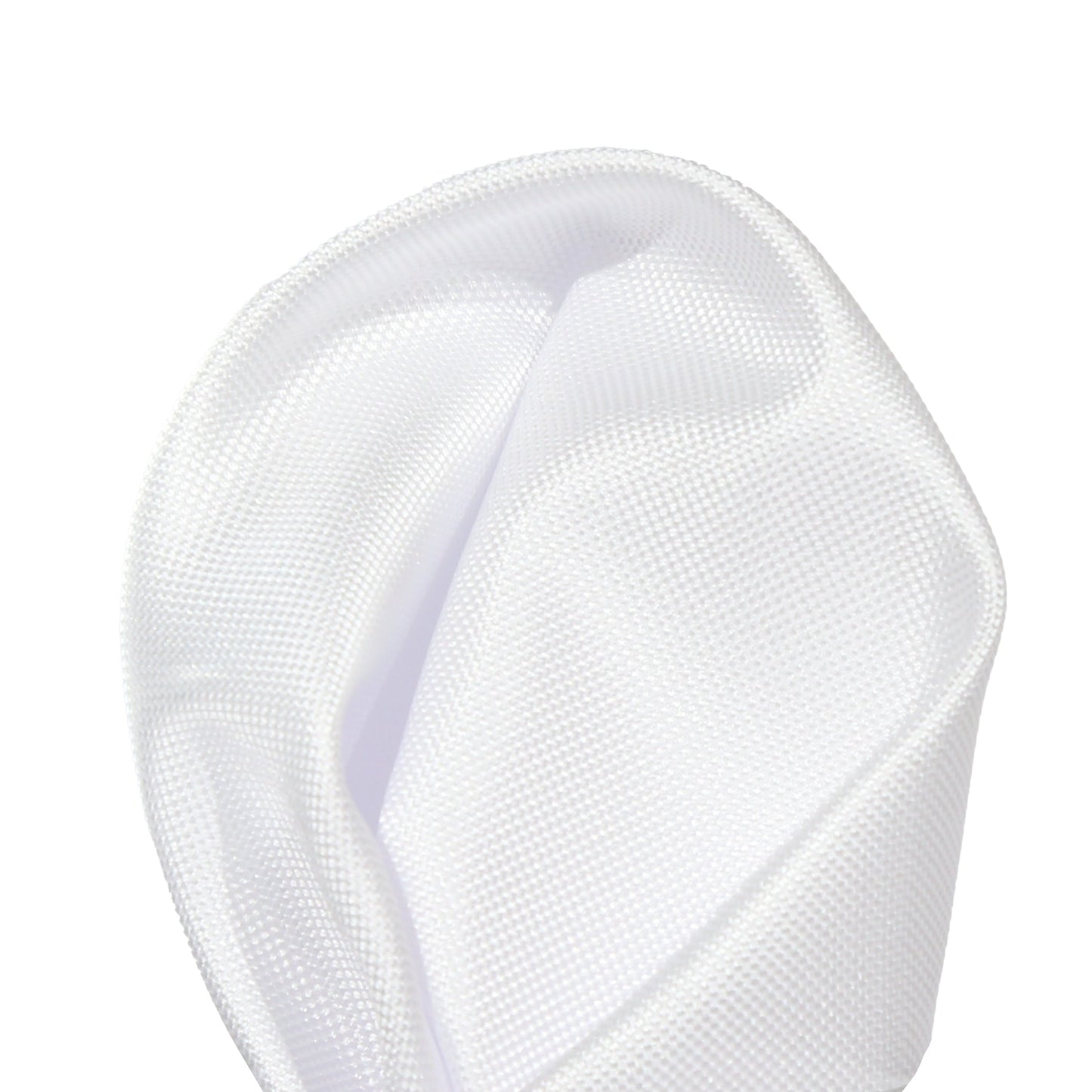 White Luxury Textured Weave Pocket Square