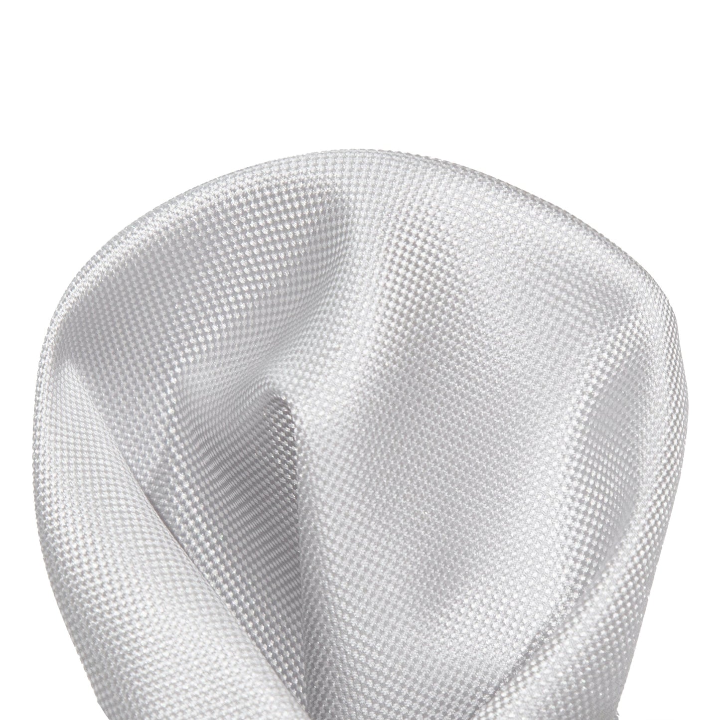 Silver Luxury Textured Weave Pocket Square