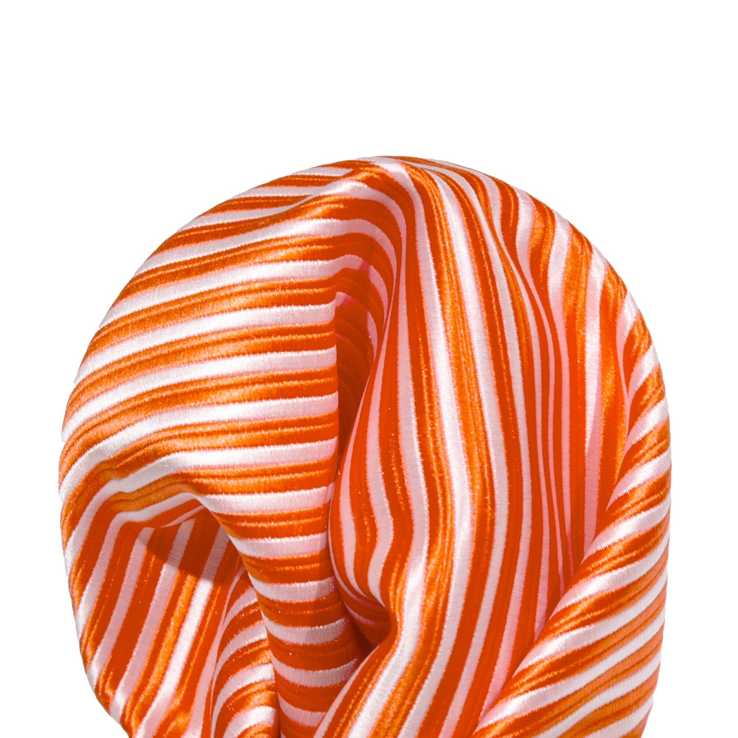 Orange/White Luxury Mini Striped Weave Pocket Square