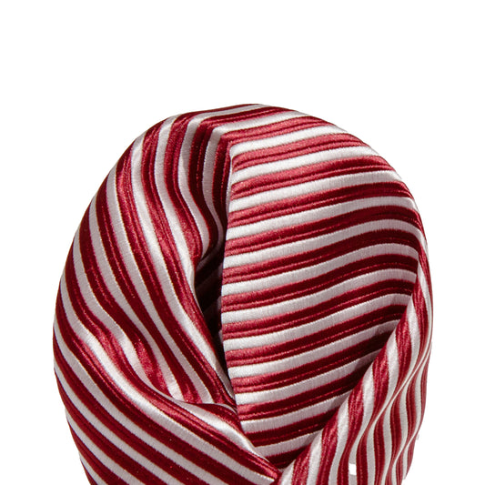 Burgundy/White Luxury Mini Striped Weave Pocket Square