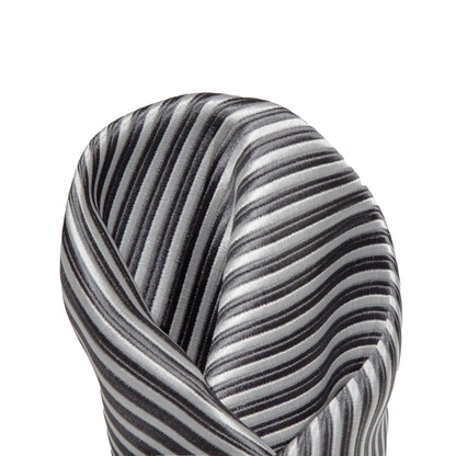 Charcoal/White Luxury Mini Striped Weave Pocket Square