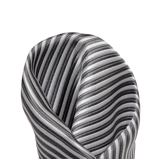 Charcoal/White Luxury Mini Striped Weave Pocket Square
