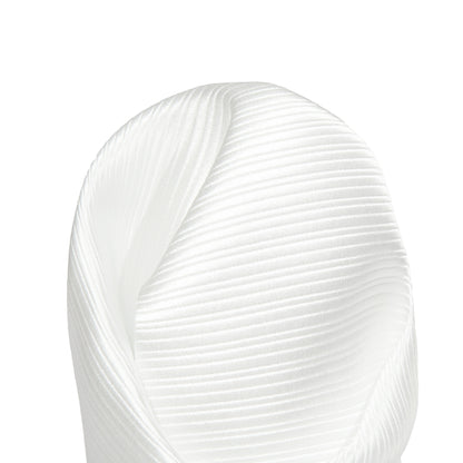 White Luxury Mini Striped Weave Pocket Square