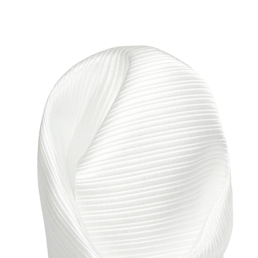 White Luxury Mini Striped Weave Pocket Square