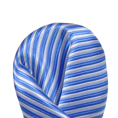 Royal/White Luxury Mini Striped Weave Pocket Square