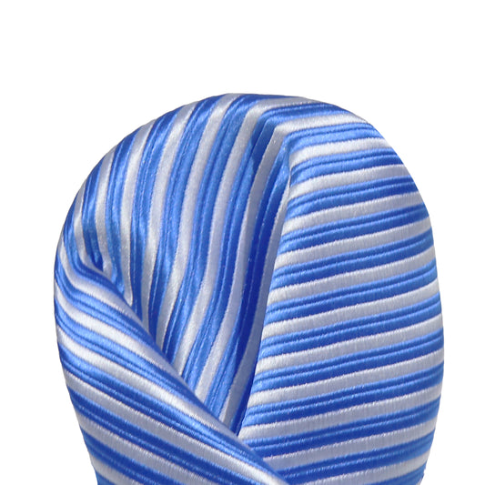 Royal/White Luxury Mini Striped Weave Pocket Square