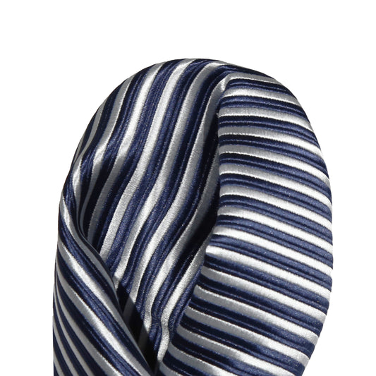 Navy/White Luxury Mini Striped Weave Pocket Square