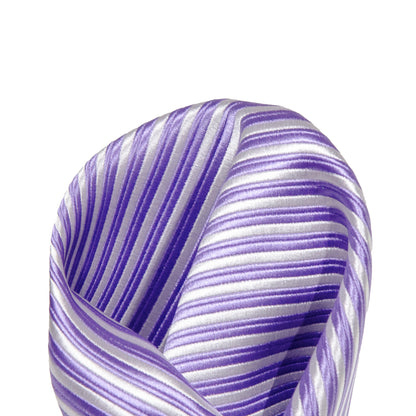 Purple/White Luxury Mini Striped Weave Pocket Square