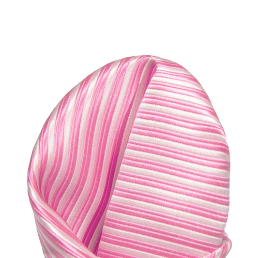 Pink/White Luxury Mini Striped Weave Pocket Square